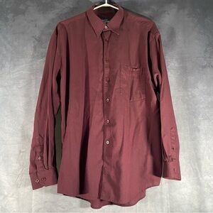 Vintage London Fog Travelwear Button‎ Down Shirt Men’s Sz L Purple Lightweight